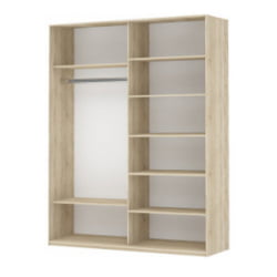 Шкаф-купе со стеклом Прайм 1400 ДСП/Белое стекло Дуб сонома