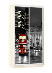 Шкаф-купе со стеклом Экспресс Дуо 1200х2400h Лондон/Дуб сонома