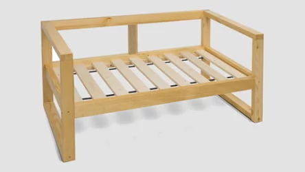 Диван двухместный DEmoku Д-2 бежевый-натуральный