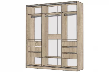 Шкаф-купе 3-х дверный Виктория 2000х584х2300, Дуб сонома светлый 20ДЗЗЗДЗЗЗДЗЗЗ-ЯЯШШ-Дсс 310-3176