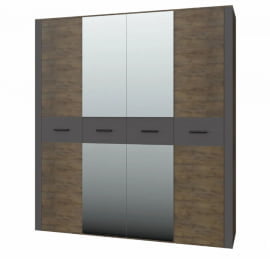 Шкаф четырехдверный Куба ШР-4 с зеркалом Таксус Вольфрам