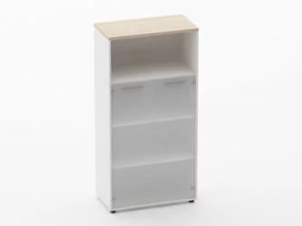 Шкаф 3 широкий 2 стеклянные двери, с нишей Дека 10.16.161 Туя/Белый / Deka