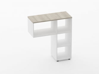 Стеллаж к столу Deka 9.06.10 Дуб Сантана светлый/Белый