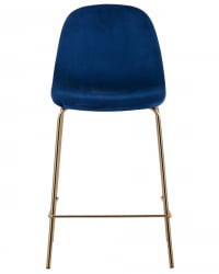 Стул полубарный Валенсия велюр Синий золотые ножки