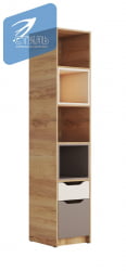 Стеллаж RICH СЖ-001 Миндаль/Глиняный серый/дуб крафт золотой