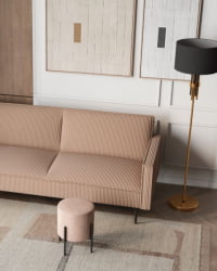 Диван прямой Кассель велюр рельефный бежевый