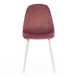 Стул со спинкой BREEZE (mod. 4724) вельвет/металл, 44 х 53 х 87 см, Coral (коралловый) HLR44 / белый