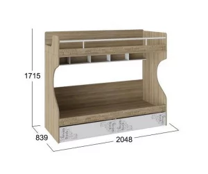 Кровать-чердак Оксфорд ТД-139.11.01 Ривьера Белый с рисунком