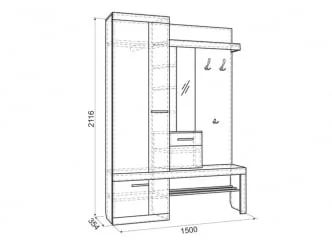 Прихожая Алекс PR-0028 Венге Скала