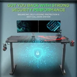 Геймерский стол EUREKA ERK-EGD-S62B Черный с RGB