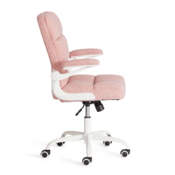 Кресло офисное Lugano Wh ткань teddy, розовый