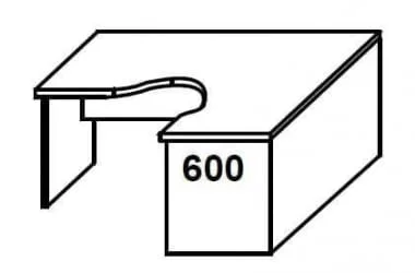 Стол письменный правый СА-3 Пр французский орех
