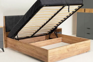 Кровать с подъемным механизмом 160х200 см Адам MSA-06 дуб крафт золотой/грей алькантара (велюр)