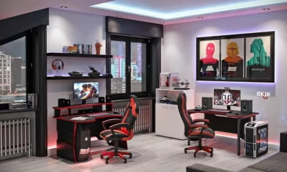 Компьютерный стол SKILL SSTG 1385 Красный