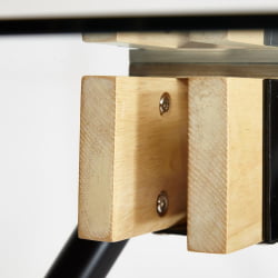 Стол FRONDO ( mod. DT1356) металл/стекло/дерево, 120*80*76 см, прозрачный/натуральный/черный