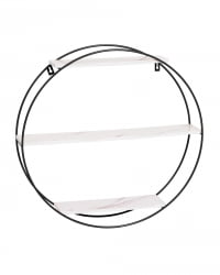 Полка Luna черная Белый мрамор