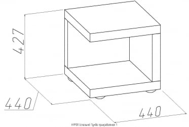 Тумба прикроватная 1 HYPER Венге (спальня)