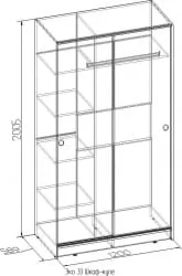 Шкаф купе 2-ух дверный Эко 33 Композиция Венге