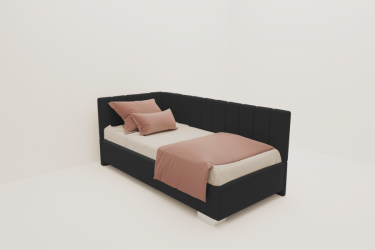 ДЕТСКАЯ МЯГКАЯ ИНТЕРЬЕРНАЯ КРОВАТЬ ТЕРРА С ПОДЪЕМНЫМ МЕХАНИЗМОМ (BERHOUSE) Цвет фасада: Серый; Материал фасада: Металл/Велюр; Спальное место: 800х1900