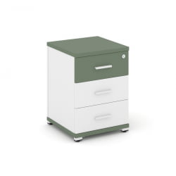 Тумба опорная/приставная с 3-мя ящиками CONCEPT CN.TUO-001 B/W Кобо Белый бриллиант Белый