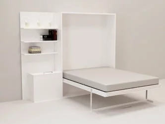 Кровать-трансформер Смарт 1 К 1600+П левая Белая шагрень