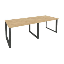 Стол переговорный (2 столешницы) ОНИКС О.МО-ПРГ-2.2 Тиквуд Светлый/Антрацит / ONIX O.MO-PRG-2.2