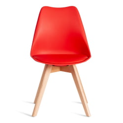 Стул TULIP (mod. 73-1) дерево/пластик/экокожа, 47,5x55x80 см, Красный (Red)