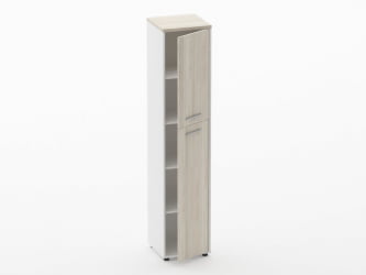Шкаф 4 узкий закрытый Deka 10.19.14Пр Дуб Сантана светлый/Белый