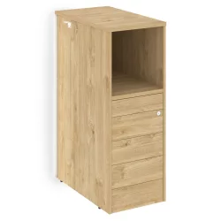 Тумба с подсветкой 5 ящиков TIP-ON завершающая, правая ONIX O.R-TV-5TIP.S(R) Тиквуд светлый