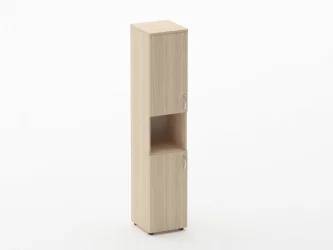 Шкаф высокий закрытый с нишей Glassy 6.19.11Л Дуб молочный