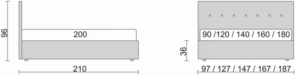 Кровать с мягким изголовьем Белая