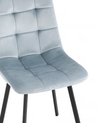 Комплект из двух стульев Chilly велюр серо-голубой ножки металл черные