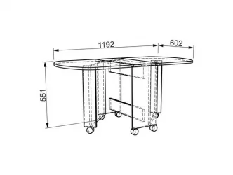 Раздвижной журнальный столик Модуль №03 Венге