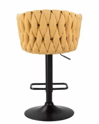Стул барный DOBRIN LEON Желтая ткань LAR 275-8