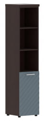 Шкаф колонка с глухой малой дверью и топом (правый) Torr LUX TLHC 42.5 R Венге Магия Серо-голубой