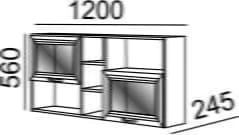 Полка навесная Остин Модуль №16 Ясень шимо светлый