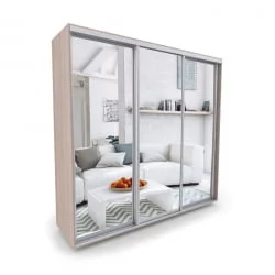 Шкаф-купе зеркало лдсп Акцент-Сим З 1800х600 Ясень шимо светлый