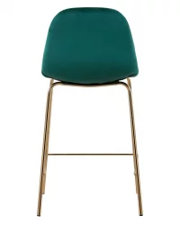 Стул полубарный Валенсия велюр Зеленый золотые ножки