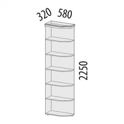 Стеллаж угловой (лев/прав) Тиффани 93.17