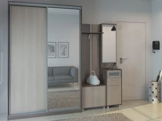 Вешалка с обувницей Модуль 1 Ясень шимо темн/ясень шимо св