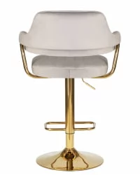 Стул барный ДОБРИН CХАРЛЙ ГОЛД Серый велюр МДЖ9-75 / DOBRIN CHARLY GOLD MJ9-75