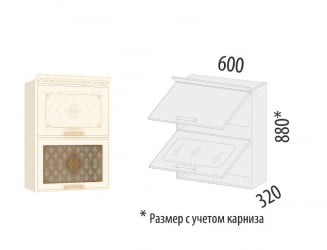Шкаф-витрина кухонный (с системой плавного закрывания) Милана 23.08.1 Сосна Астрид/Ваниль