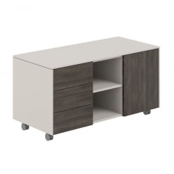 Тумба мобильная 3-секционная Atlas NZ-0223.GS.BT Серый камень Бренсон Трюфель