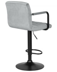 Стул барный ДОБРИН КРУГЕР АРМ БЛАCК (серый велюр (МДЖ9-75)) 2 шт / DOBRIN KRUGER ARM BLACK (MJ9-75))