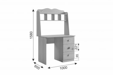 Письменный стол с ящиками Чудо MDW-05 Белый рамух