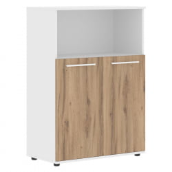 Шкаф с глухими малыми дверьми ЕДИС ЕМCС 85.3 Дуб Денвер светлый Белый Белый / EDIS EMCS