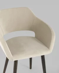 Стул с подлокотниками Саймон велюр Бежевый