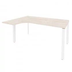Стол эргономичный левый на П-образном м/к ОНИКС О.МП-СА-4Л Денвер Светлый/Белый / ONIX O.MP-SA-4L