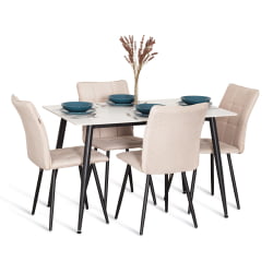 Металлический стул Bari LT, велюр, бежевый/черный, 7, 41х55х89 см