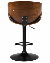 Стул барный DOBRIN KARTER BLACK (коричевый орех дерево (BWW), черный PU)